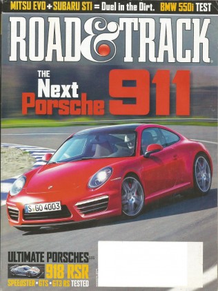 ROAD & TRACK 2011 MAR - 911 vs 911 vs 911, EVO vs WRX, BMW 550i, CORBETT